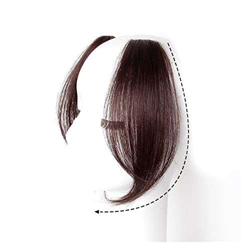 Pony-Haarspange, Side Air Bangs, 2 Stück, gewellt, seitlicher Pony, synthetisches Fake-Fransen-Haarteil, Mittelteil-Pony, Haarverlängerung, Clip in der Vorderseite, seitlicher Pony for Frauen,Falsche