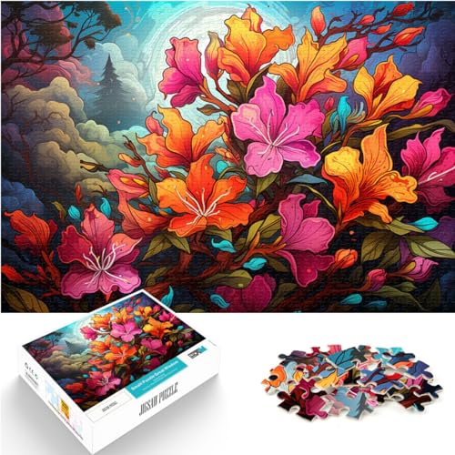 Puzzle-Geschenk, bunte Blumen, Puzzle für Erwachsene, 1000 Teile, Holzpuzzle, Spielzeug, Puzzle, Lernspiele, Stressabbau-Puzzle, 1000 Teile (50 x 75 cm)