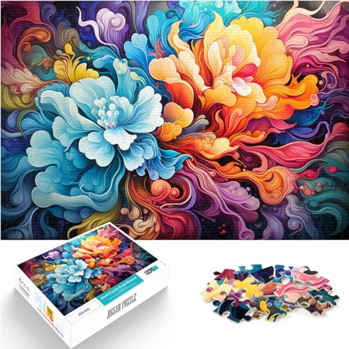 Puzzlespiele „Bunte Blumen“ 1000 Puzzles für Erwachsene. 1000 Teile Holzpuzzle ganze Familie und die 1000 Teile (50 x 75 cm)