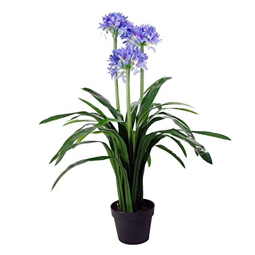 Leaf Blüte Design UK Künstlicher Blütenbaum, Blauer Agapanthus, 90 cm