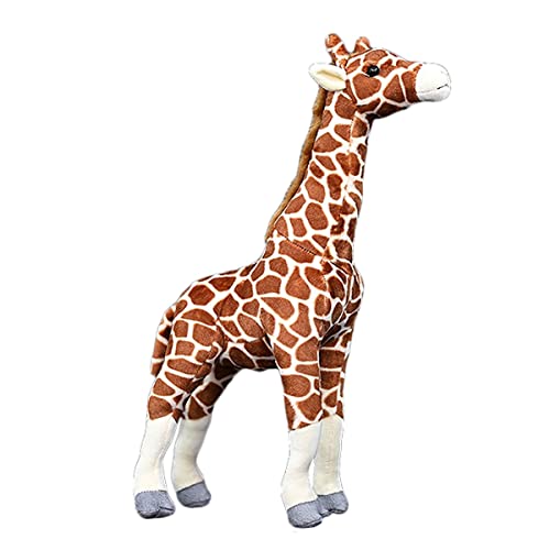 DANAIM Stofftier-Plüschpuppe, 19-Zoll-Giraffe-Plüschtier, Weiches Kleines Hirsch-Plüschtier, Realistisches Afrikanisches Safaritier-Umarmungsspielzeug, Geschenk for Jeden Anlass(48CM)