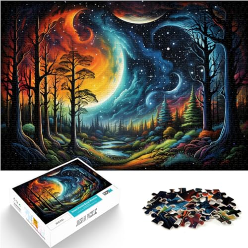 Puzzle | Puzzles Fantasievolle, farbenfrohe Nachtszene, 1000 Teile, Premium-Puzzle, Holzpuzzle, anspruchsvoll, aber unterhaltsam und humorvoll, 1000 Teile (50 x 75 cm)