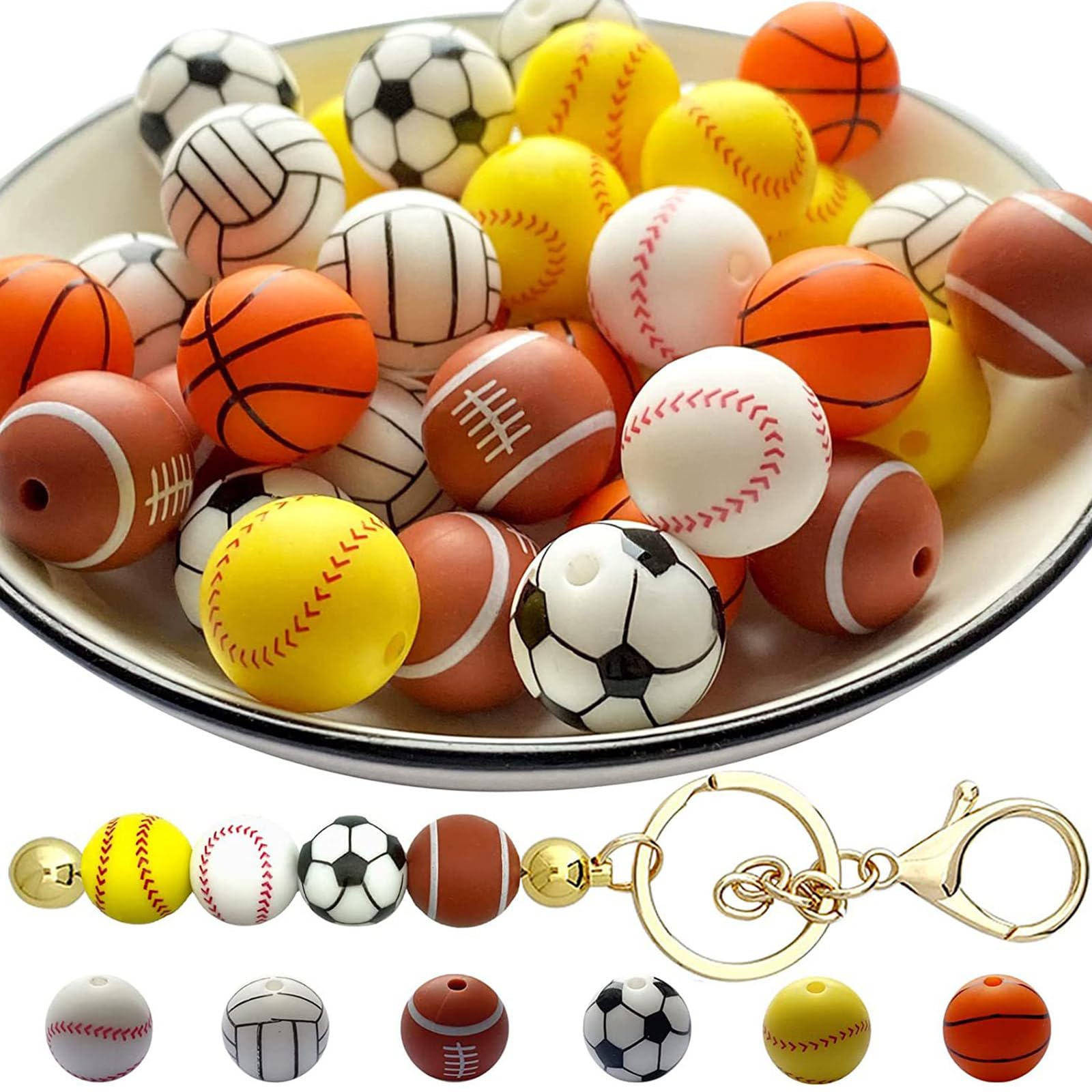 Uitndvyte Sportartikel-Schlüsselanhänger, Baseball-Fußball-Anhänger, Schlüsselanhänger, Armband, Sportler, Partygeschenk