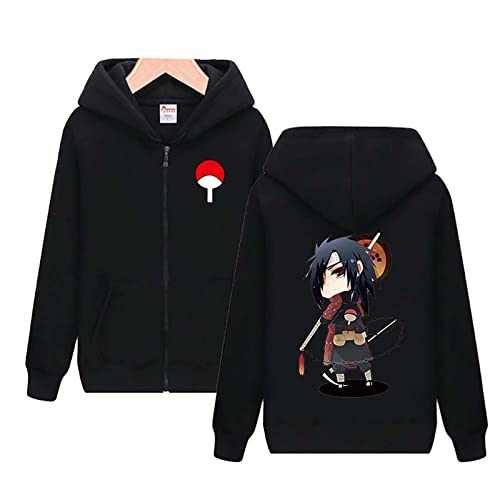 QYIFIRST Pullover Uchiha Itachi of The Sharingan Cosplay Kostüm Kaputzen Jacke Streetwear Unisex Anime 3D Druck Jacket Sweatshirt Schwarz XL (Chest 112cm)