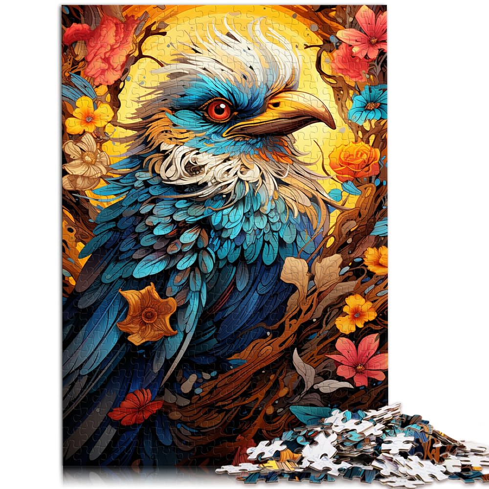 Puzzle Bunte Psychedelie Heiliger Vögel 1000-teiliges Puzzle Holzpuzzle Familienspiel zum Stressabbau Schwieriges Herausforderungspuzzle 1000 Teile (50 x 75 cm)