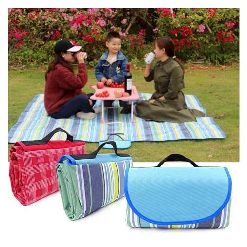 BFVAKBKYT Picknick-Reisedecke,Strand-Decke, Outdoor Tragbare 3 Größe regenfeste Strand Kissen Matte Schlafen Plaid Multiplayer Camping Matte(Red,150x100cm)