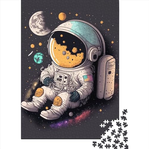 Astronaut im Weltraum, Holzpuzzle für Erwachsene und Jugendliche von Difficult Challenging Puzzles, 1000 Teile, pädagogisches Stressabbau-Spielzeugpuzzle, 29,53 x 19,69 Zoll