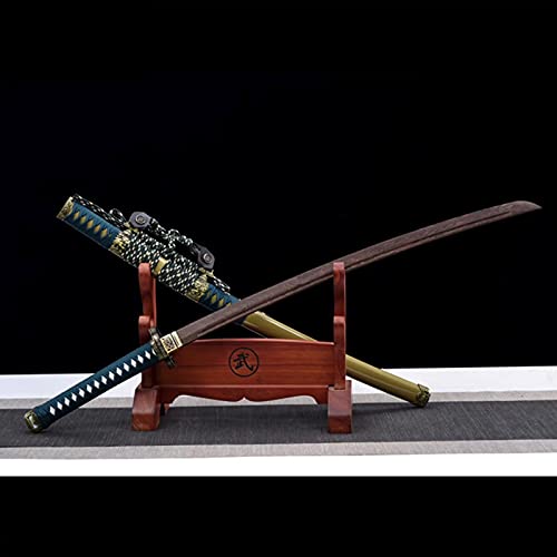 YAO TIAN 104Cm Natural Rosewood Samurai Swords,Solid Wood Paint Scabbard with Thick Winding Rope,Handmade Wood Katana for Iaido,Kendo,Collect,Home Decor,Cosplay