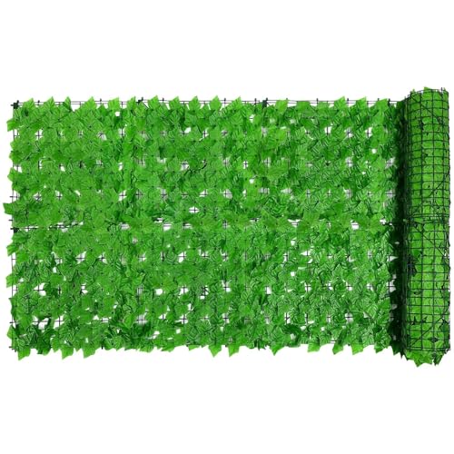 AMEEDA Balkon Sichtschutz 1 x 3 Meter künstliche Weinblätter, Hecke, grüne Blätter, Zaunpaneele, künstlicher Zaun for Zuhause, Outdoor, Garten, Balkon, Dekoration(Style 2)