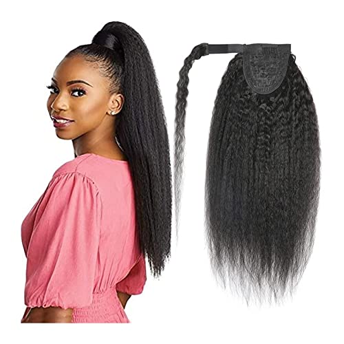 Pferdeschwanz Haarverlängerung Afro Kinky Straight Ponytail Human Hair Wrap Around Ponytail Clip in Hairpiece Magic Paste Peruvion Remy 10-30inch Long Yaki Straight Ponytail Ponytail Perücke Täglich F