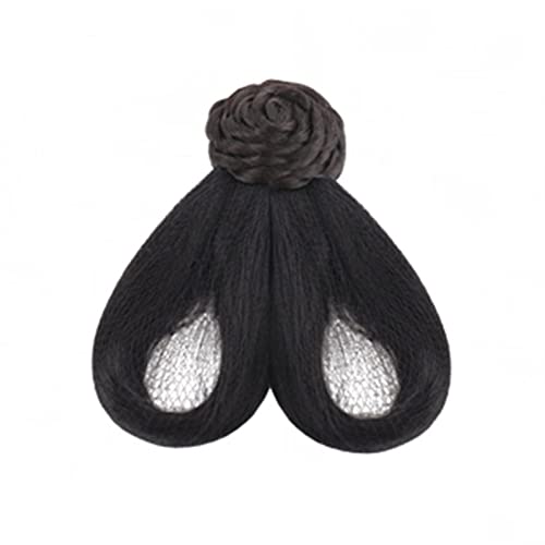 Bun Haarteile Hanfu Antikes Kostüm Cosplay Haarknoten Prinzessin Haarknoten Cosplay Perücke for Frauen Chinesische alte traditionelle schwarze Haarzöpfe Chignon Synthetik Brötchen-Haarteil (Color : 0