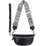 Blade Bauchtasche Damen Echtleder, stylisch Umhängetasche Damen, Crossbody Bag Damen mit 2 abnehmbaren verstellbaren Schultergurten - Brusttasche für Frauen-Schwarz (Klein/Opt-1)