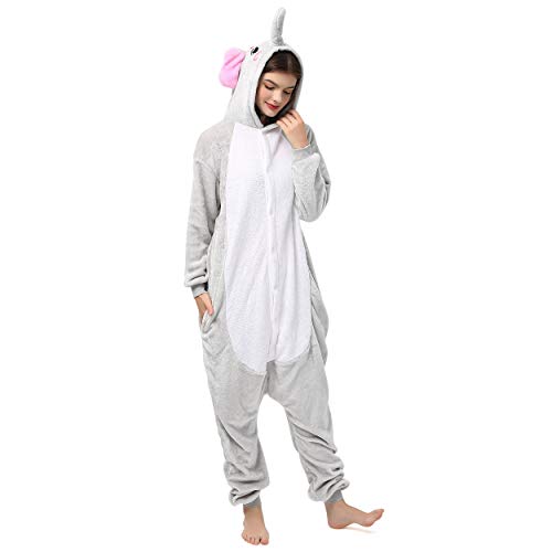 Katara 1744 (30+ Designs) Elefanten-Kostüm, Unisex Onesie/ Pyjama-Qualität für Erwachsene & Teenager