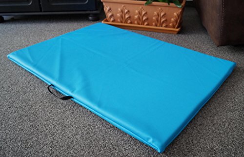 Hundematte Hundematratze Matte Kunstleder Schaumstoff 3 cm (110 cm X 65 cm, blau)