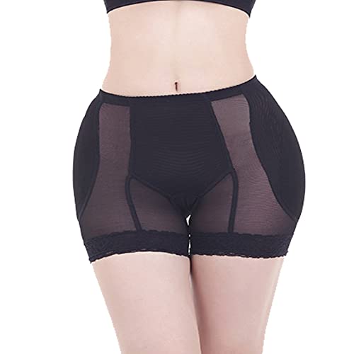 BANLUX Damen Po Push Up Unterhose - Hip Enhancer Body Shaper Sponge Pads Butt Lifter Hips Up Belly Slim Fake Ass Pants Padded Shapewear Panties Plus Size,Schwarz,M