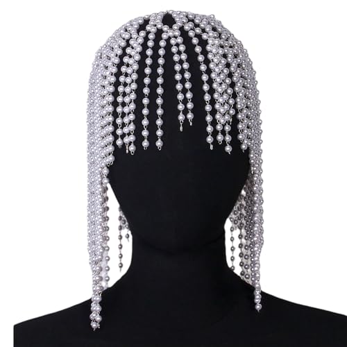 XINGLIDA Haarschmuck mit glitzernden Perlen, für Schönheitswettbewerbe, Abschlussbälle, Brautschmuck, Hochzeit, Kopfbedeckung, head circumference 55-60cm, Imitationsperlen