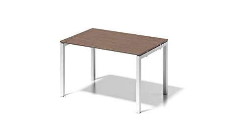 Bisley Cito Schreibtisch, 740 mm höhenfixes U, H 19 x B 1200 x T 800 mm, Metall, Wn396 Dekor Nußbaum, Gestell Verkehrsweiß, 80 x 120 x 85 cm