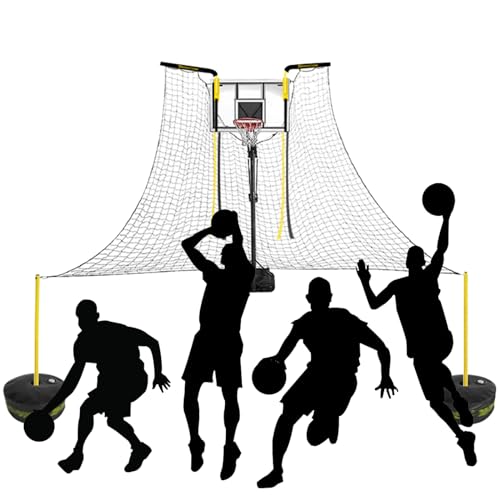 Basketball-Rebounder-Catcher-Trainer groß für an der Wand montierte Körbe/herkömmliche Stangen, automatischer Basketball-Return-Netzschutz, Outdoor-Schießhilfe für Jugendliche und Erwachsene für Hau