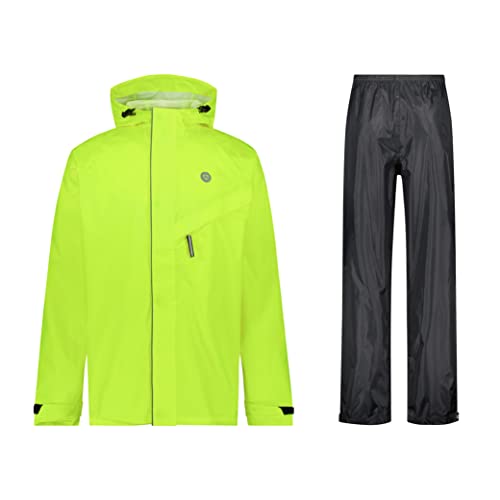 AGU Passat Regen Anzug Essential | mit Reflektoren | Fluo Gelb | XL