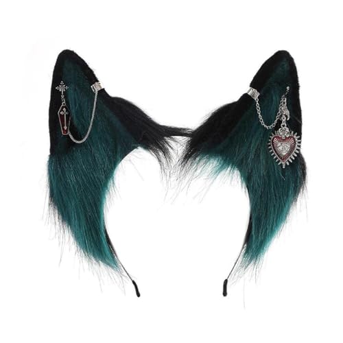 KLOVA Punk Hairhoop Plüsch Katzenohren Stirnband Cosplay Kostüm Halloween Party Kopfschmuck Frauen ComicShow Kopfbedeckung Mode Kopfschmuck Mode Accessoire Haarschmuck