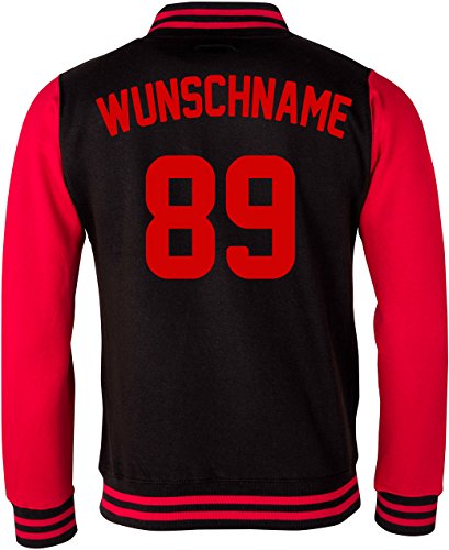 EZYshirt® Damen Herren Kinder College Jacke Athletic mit Wunschnamen und Wunschnummer | Baseball Jacke |