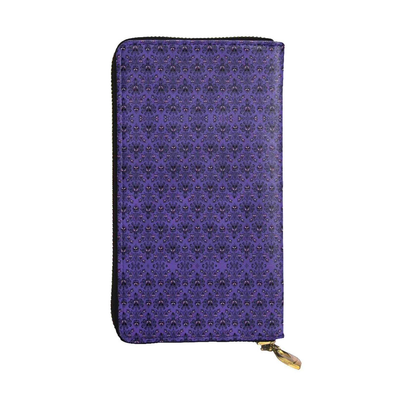 DMORJ Haunted Mansion Lange Clutch aus Leder, 19 x 10 cm, bequem, leicht, wasserdicht, langlebig, schönes Geschenk, Schwarz, Einheitsgröße, Schwarz , Einheitsgröße