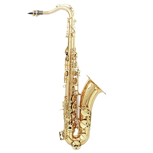 Professionelle BB Tenor Saxophon Messing lackiert Gold B Flaches Saxous-Holzwind-Instrument mit Fallmundstück Zubehör