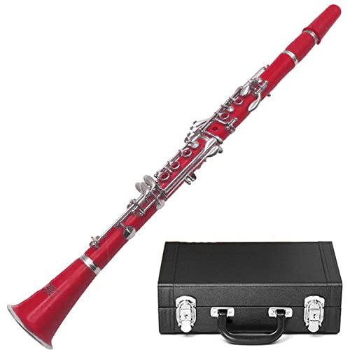 B Flache Klarinette Weiße Klarinette Farbe Klarinette Musikinstrument Anfänger Klarinette (Color : Crimson1)