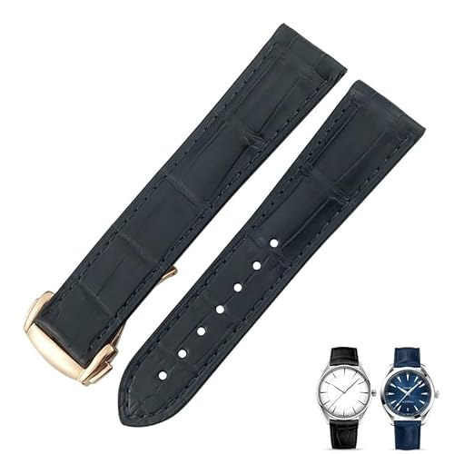 YIHANSS Uhrenarmband aus Krokodilleder passend für Omega De Ville Constellation 18 mm 19 mm 20 mm 21 mm 22 mm echtes Alligatorlederarmband