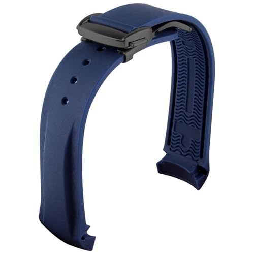 NEYENS Gummi-Uhrenarmband für Omega Seamaster Uhrenarmbänder mit Faltschnalle, 20 mm / 22 mm, gebogenes Ende, Silikon-Armbänder, 21 mm, Achat