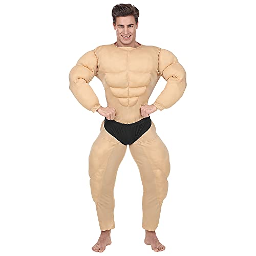 Widmann 02582 Erwachsenenkostüm Bodybuilder, Herren, Beige