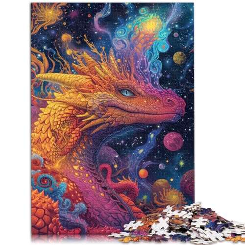 Puzzle für psychedelische Drachen, 1000 Teile, Puzzle für Erwachsene, Holzpuzzle, Wanddekoration, einzigartige Geburtstags, 1000 Teile (50 x 75 cm)