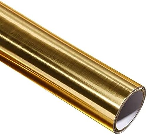 Goldaufkleber, Gebürstet, Dekorative Aufzugstür, Renovierte, Selbstklebende Goldfolie, Schrank-PVC-Folie,Gold,40cm X 3m,Pleasant63