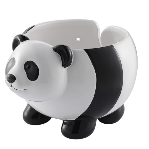 Topf In Panda-Form, Keramik-Garnschale, Schaf- Und Panda-Garn-Aufbewahrungsbox, Aufbewahrungstopf Mit Freiem Halter, Sukkulententöpfe, Cartoon-Tier-Pflanzgefäß, Lustiger Garn-Organizer, Häkelzubehör F