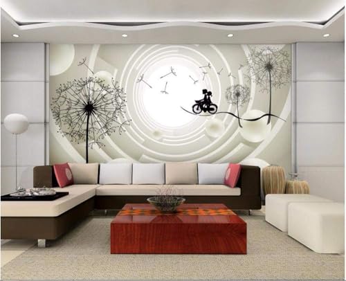 Löwenzahn Dreidimensionale Weiße Kugel Abstrakt Visuell 3D Tapete Poster Restaurant Schlafzimmer Wohnzimmer Sofa TV Dekorative Wand-400cm×280cm