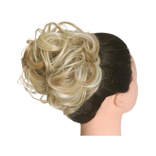 Haarteil Synthetischer unordentlicher Haarknoten, Chignon, Haargummis, gefälschtes Haarband, Zopf, elastischer Haarteilschwanz for Frauen, synthetischer Wickel, lockiger Pferdeschwanz Haarverlängerung