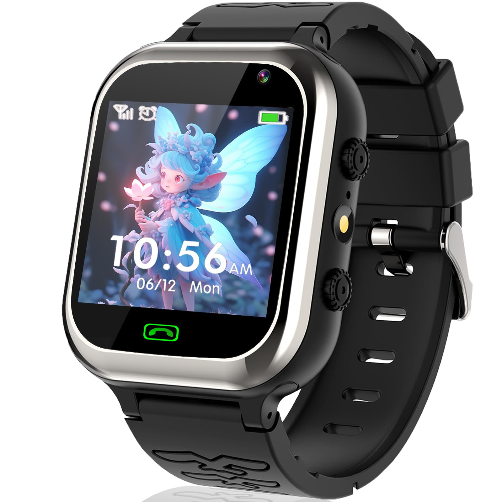 Smartwatch Kinder Telefonieren -Kinder Smartwatch mit SOS Schrittzähler Spiele Stoppuhr Wecker Touchscreen Taschenlampe Smartwatches Geburtstag für Jungen und Mädchen Geschenke (Black)