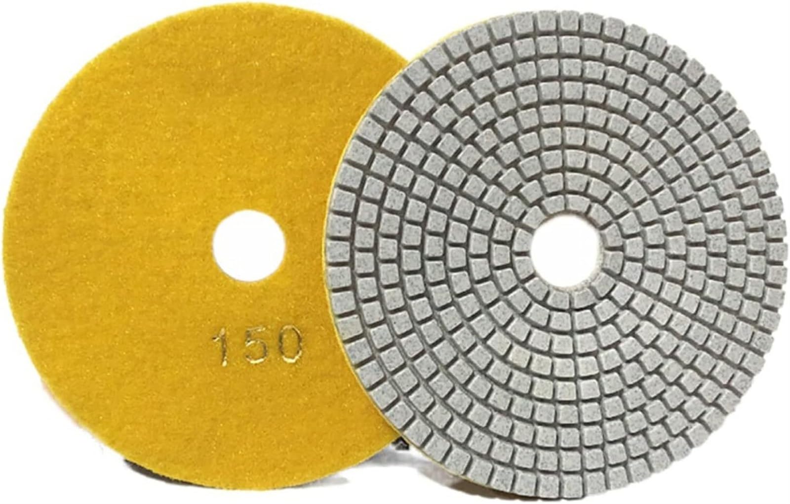 Keramikfliesen poliert, Schleifplatte, Diamant-Polierpads, 2 Stück, 5 Zoll, 125 mm, Diamant-Polierpad, trocken/nass, flexible Schleifscheiben for Polieren von Granit, Marmor, Stein, Schleifen, Schleif