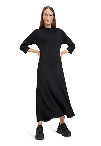 Cartoon Damen Casual-Kleid mit Kragen Schwarz,38