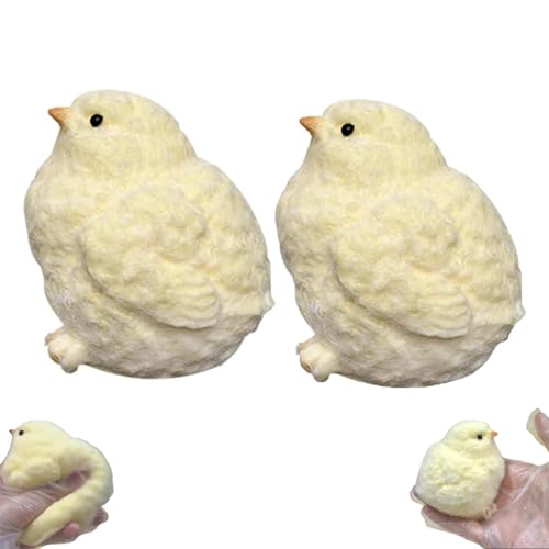 Squishy Chicken Toy, handgemachtes Squishy Chick Ultra Soft Squishy Fidget Squeeze Toys, Silikon Taba Squishies Spielzeug zur Angstlinderung Autismus ADHS, lustige Geschenke (2Pcs)