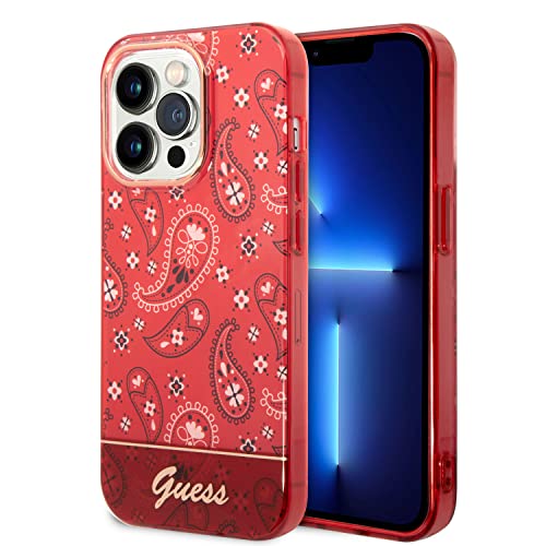 Guess GUHCP14LHGBNHR hülle für iPhone 14 Pro 6,1" rot/red hardcase Bandana Paisley