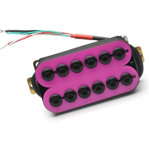 Einstellbare Metall-Doppelspulen-Tonabnehmer Für E-Gitarre, Humbucker-Punk-Hals-/Steg-Tonabnehmer, Rosa, Lila e gitarren tonabnehmer (Color : Neck 50mm)