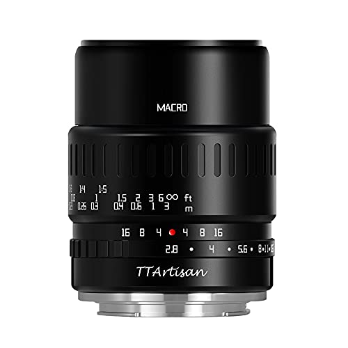 TTARTISAN 40mm F2.8 Makroobjektiv APS-C MF für Sony E-Mount Kameras A5000 A6500 A6600 NEX-3 NEX-3N NEX-7 NEX5 CA7 A7I A7I A7R A7RII A7RIII A7RIV A7S A7SI A7SII A9 und mehr.