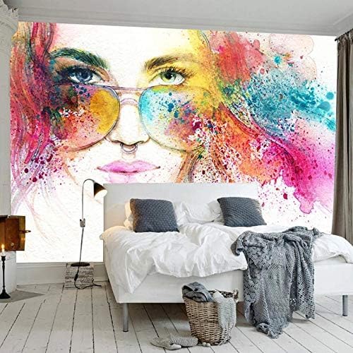 XLMING Aquarellbilder Von Schönen Frauen 3D Tapeten Home Esszimmer Sofa Schlafzimmer Wohnzimmer TV Hintergrund-200cm×140cm