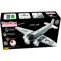 Tronico 10125 - Metallbaukasten Flugzeug Junkers JU52, Profi Serie, Maßstab 1:50, 908-teilig, metallic