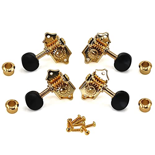 ALFAAL Ukulele Tuning Pegs Button Saiten Tuner Head Accessoires Ukulele Teil +4 Schrauben High Qulity Golden