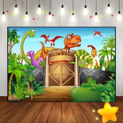 Dinosaurier Tropisch Dschungel Safari Hintergrund Foto Dekoration Fotografie Hintergründe Party Kust Geburtstag Hintergrund Banner 210X150cm