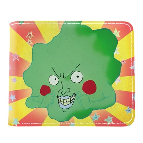 RYNDEX M-ob Psyc-ho 100 Anime Geldbeutel, Schmale Bi-Fold Kleines Portemonnaie, PU-Leder Geldbörse Brieftasche Wallet, für Teenager und Junge Mädchen(Color:Multicolor 6)