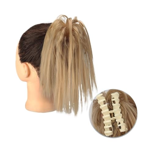 Haarteil Synthetische Haarverlängerung mit Krallenclip, unordentlicher Dutt, flauschiger Chignon, schwarzblonder Haarknoten, Hochsteckfrisur, falsches natürliches Haarteil for Frauen Haarverlängerung(