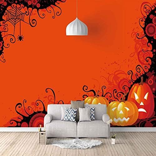 Orangefarbener Halloween-Kürbis 3D Tapeten Wanddekoration Fototapete Sofas Wohnzimmer Wandbild Schlafzimmer-250cm×170cm